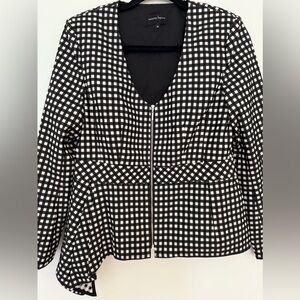 Nanette Lenore black and white checked blazer size 10